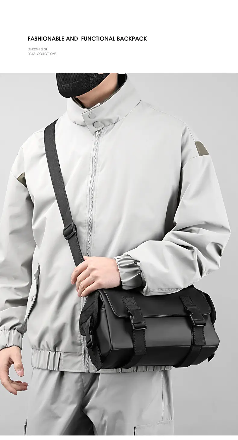 Black Japanese & Korean Style Shoulder Bag for Men Women — feature 3