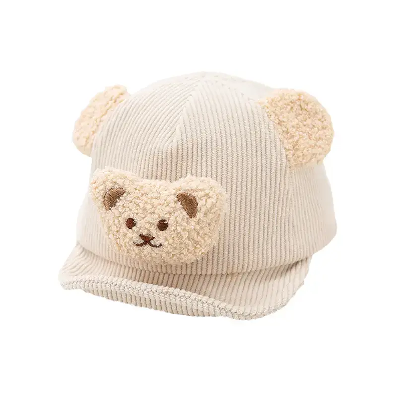 Brown Bear Embroidered Baby Cap for Boys Autumn Winter - Image 9
