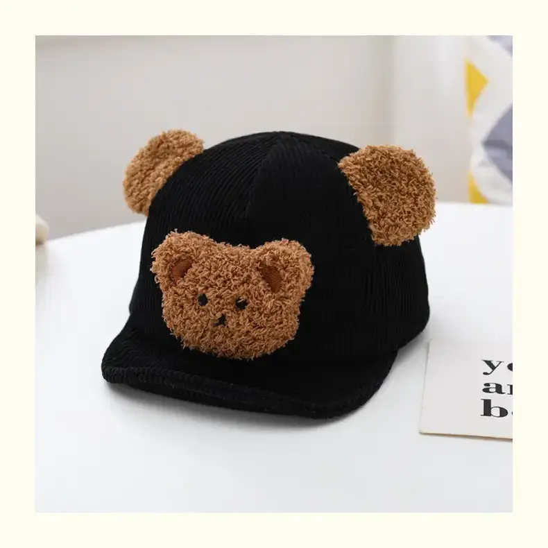 Brown Bear Embroidered Baby Cap for Boys Autumn Winter — feature 10