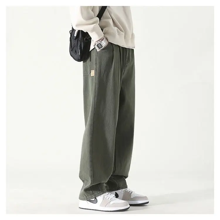Men's Black Wide Leg Pants Solid Color Spring New — feature 10