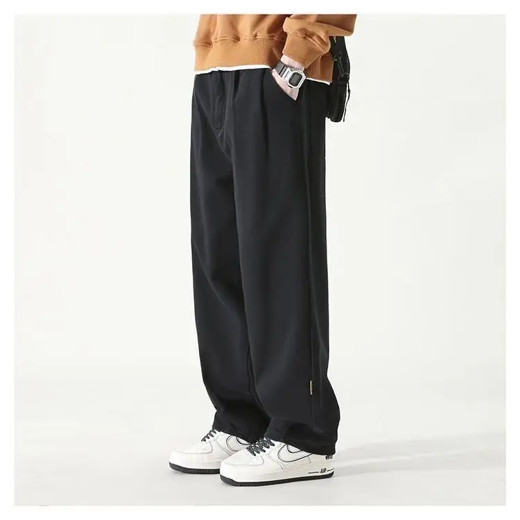 Men's Black Wide Leg Pants Solid Color Spring New — feature 12