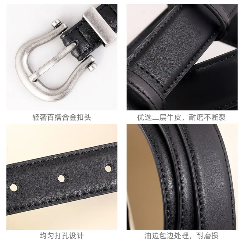 Women's Belt 2025 New Design Vintage Silver Buckle Belt for Jeans - Image 6