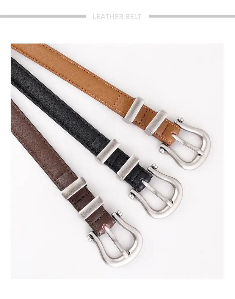 Women's Belt 2025 New Design Vintage Silver Buckle Belt for Jeans — feature 24