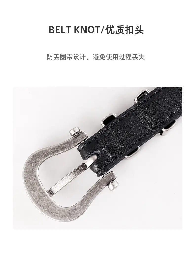 Women's Belt 2025 New Design Vintage Silver Buckle Belt for Jeans — feature 34