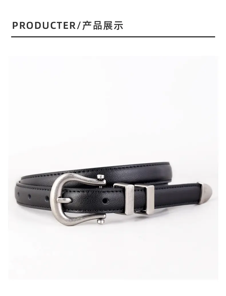 Women's Belt 2025 New Design Vintage Silver Buckle Belt for Jeans — feature 37