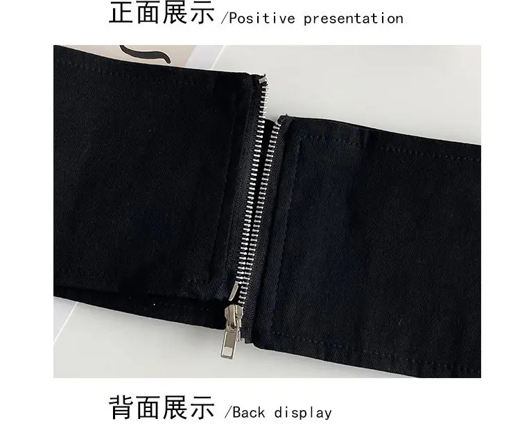 Black Elastic Waist Belt with Button Closure for Women — feature 10