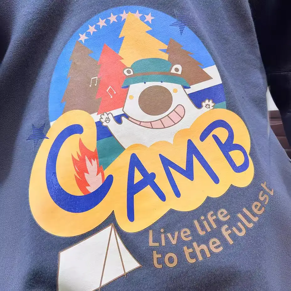 Children's White T-Shirt with "CAMP" Graphic Summer 2024 - Image 6