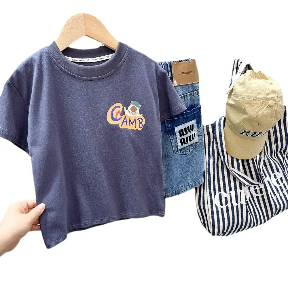 Children's White T-Shirt with "CAMP" Graphic Summer 2024 - Image 7