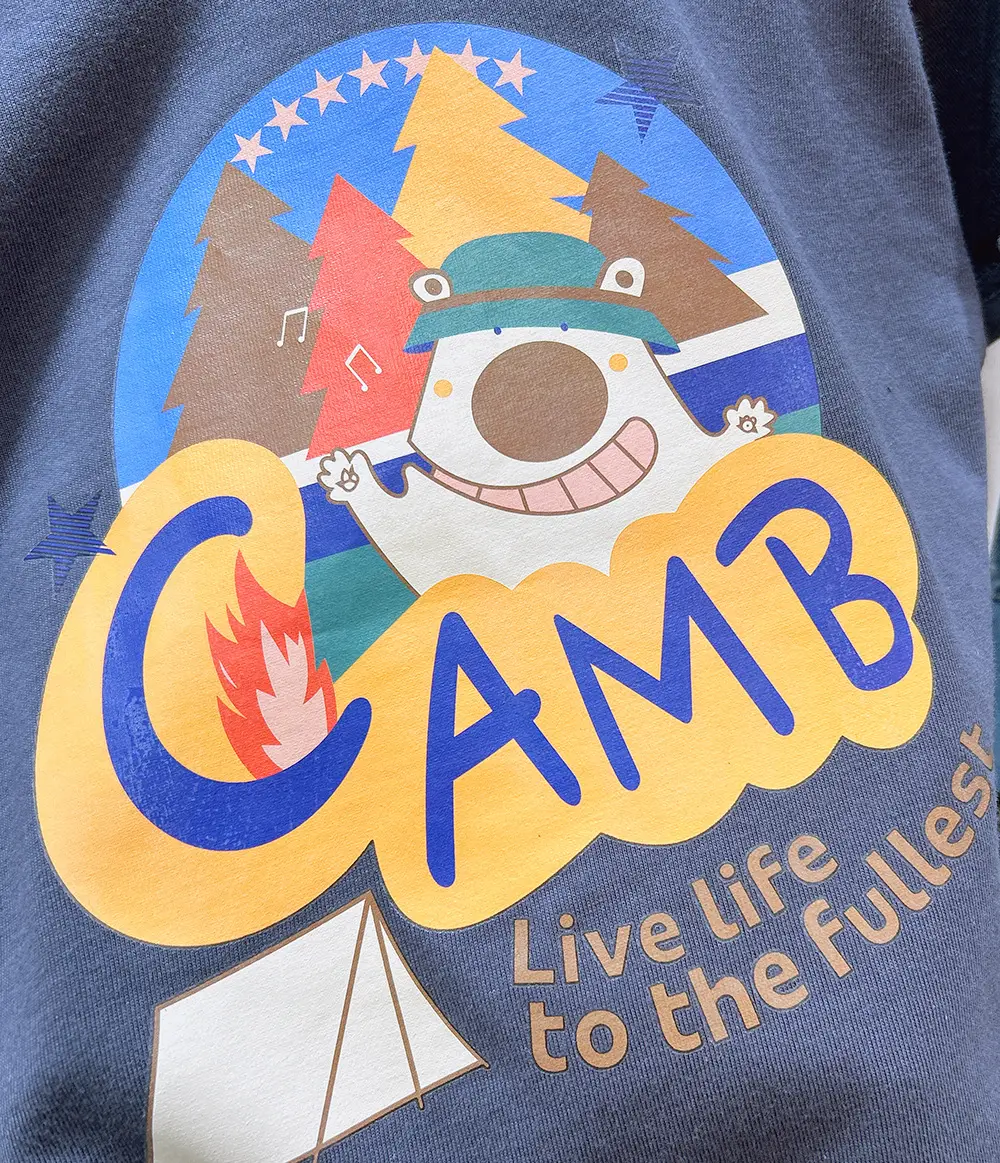 Children's White T-Shirt with "CAMP" Graphic Summer 2024 — feature 5