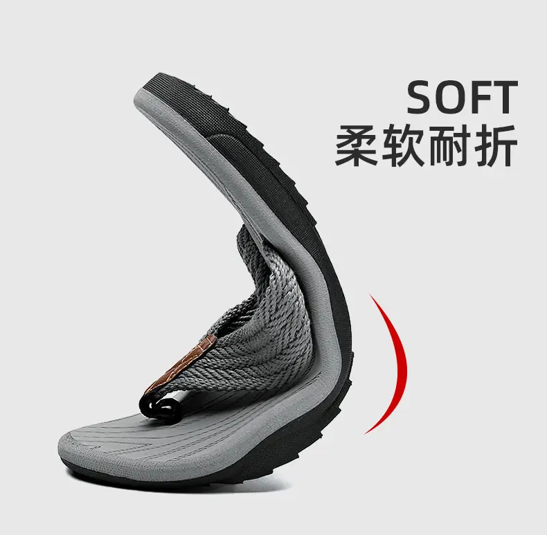 Men's Black Cross-Body Slip-On Flip Flops Summer — feature 8