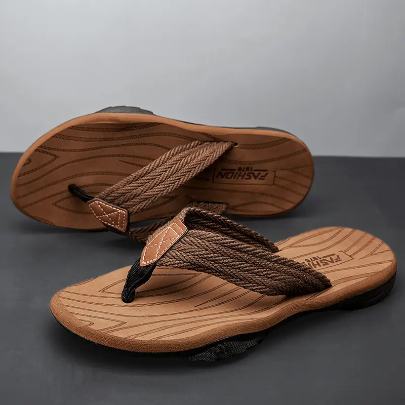 Men's Black Cross-Body Slip-On Flip Flops Summer - Image 2