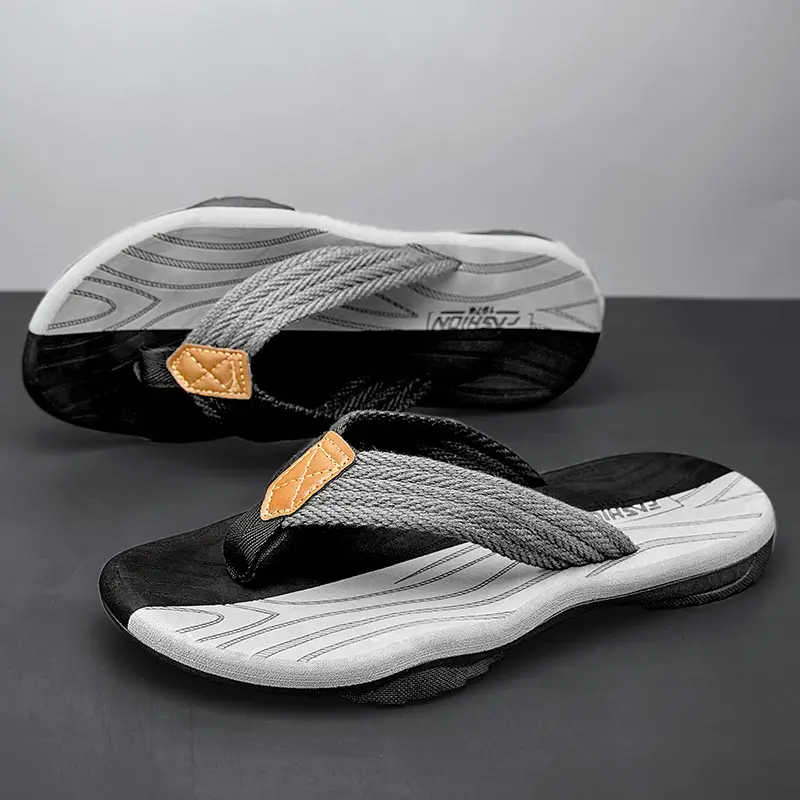 Men's Black Cross-Body Slip-On Flip Flops Summer - Image 3
