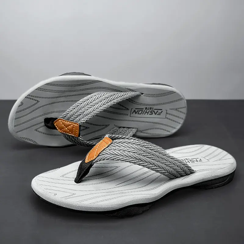 Men's Black Cross-Body Slip-On Flip Flops Summer - Image 4