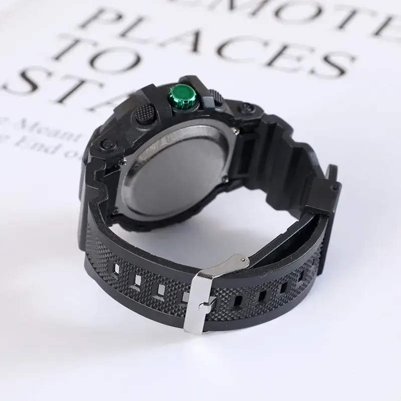 Water Resistant Digital Sports Watch Black Blue - Image 2