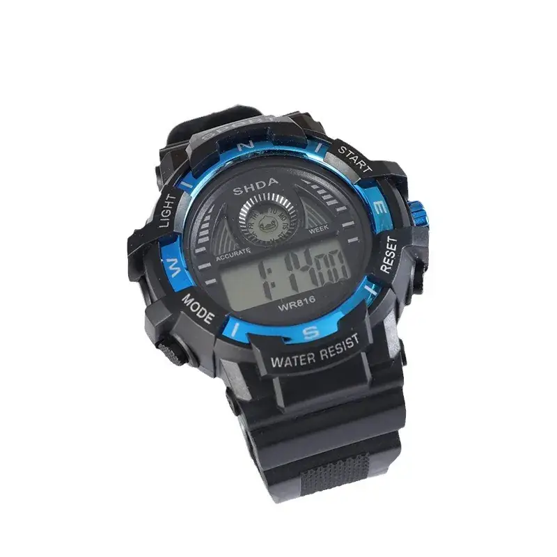 Water Resistant Digital Sports Watch Black Blue - Image 5