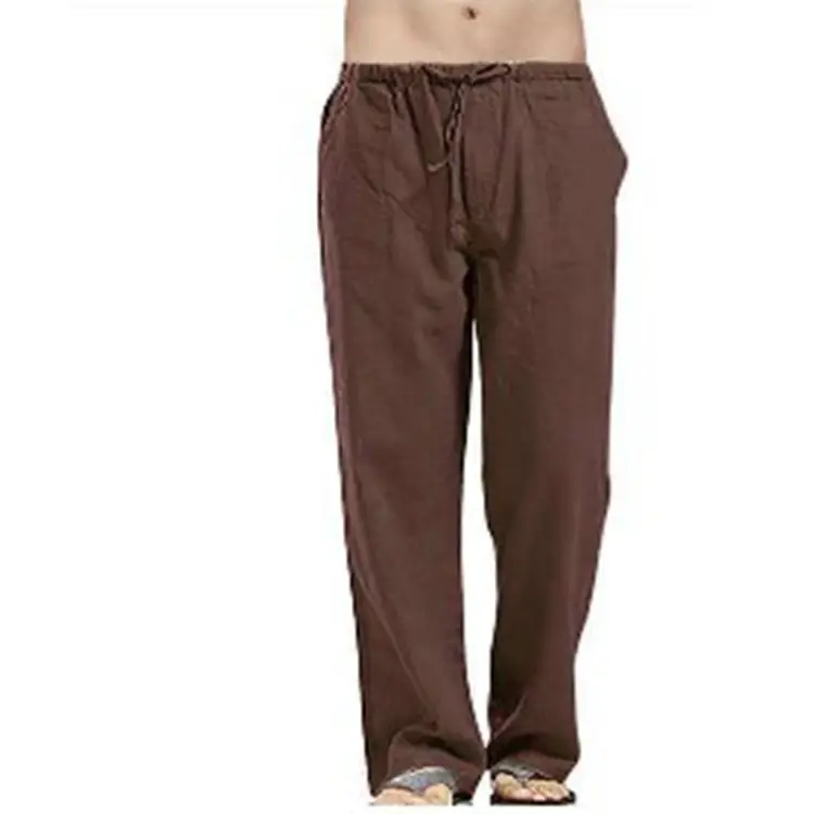 Men's Linen Casual Pants Spring Autumn Black White — feature 22