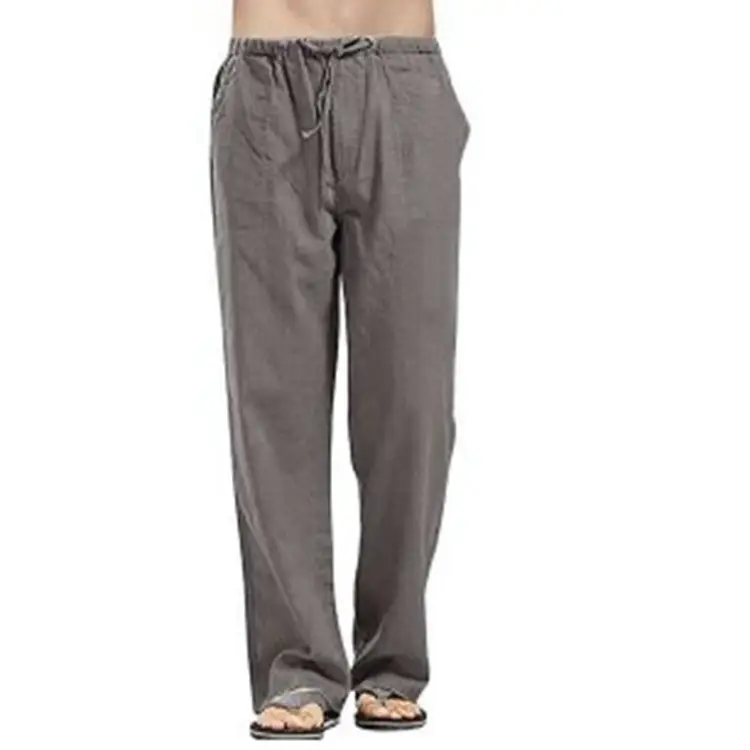 Men's Linen Casual Pants Spring Autumn Black White — feature 23