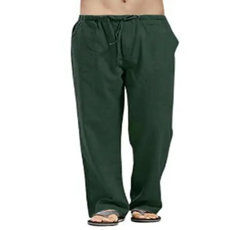 Men's Linen Casual Pants Spring Autumn Black White — feature 27