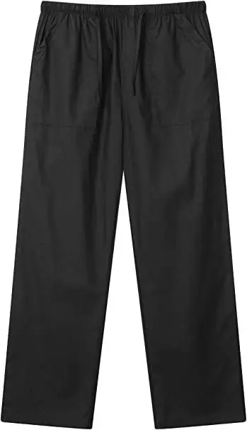 Men's Linen Casual Pants Spring Autumn Black White — feature 3