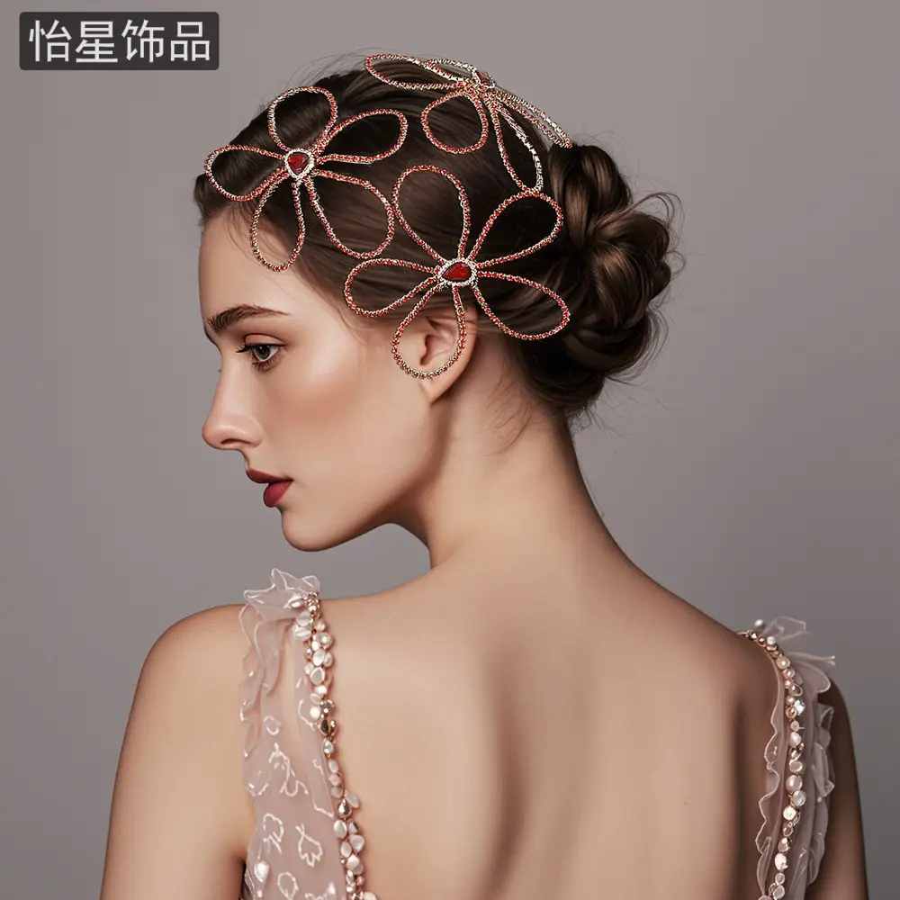 Yixing New Rhinestone Hairpin Mori Flower Comb - Image 6