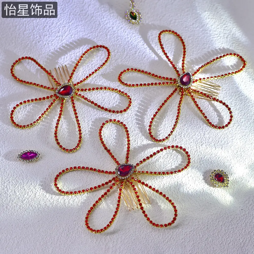 Yixing New Rhinestone Hairpin Mori Flower Comb — feature 12