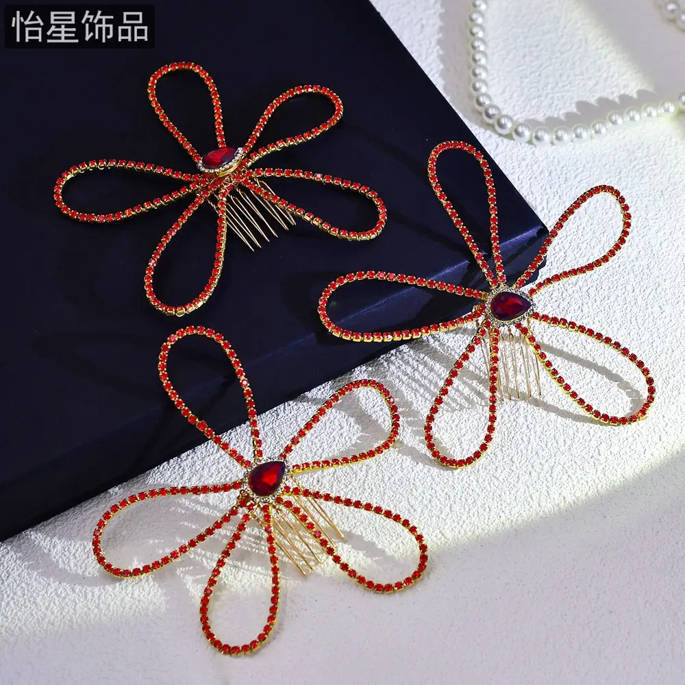 Yixing New Rhinestone Hairpin Mori Flower Comb — feature 13