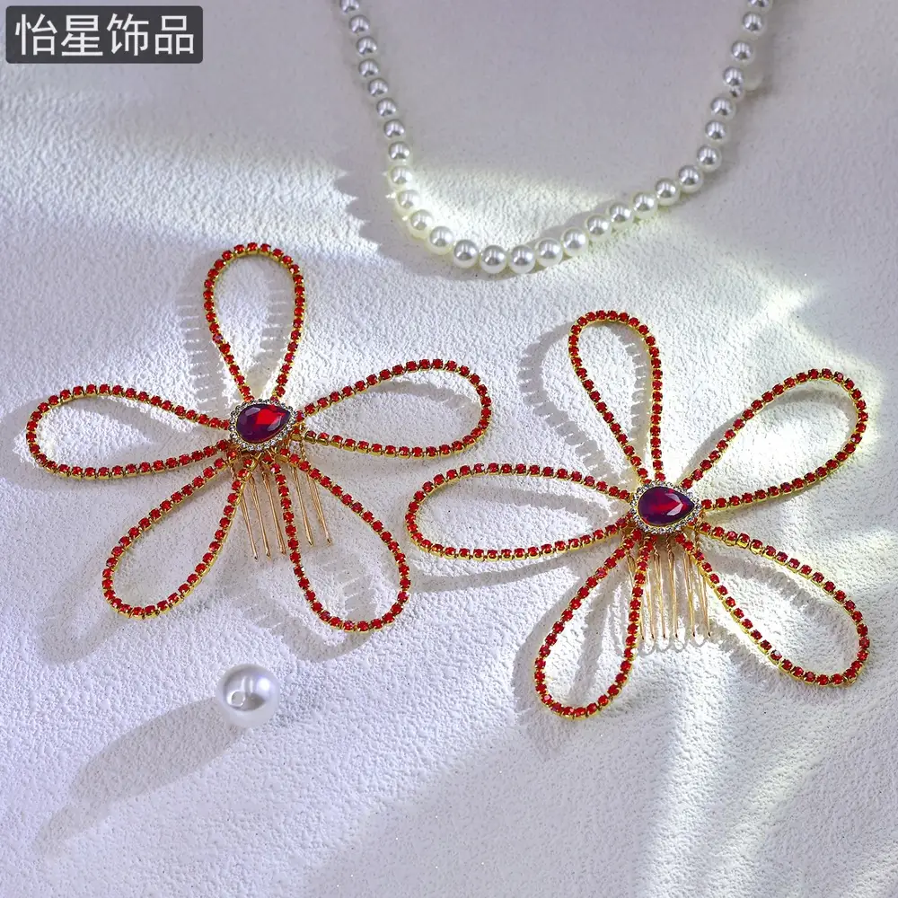 Yixing New Rhinestone Hairpin Mori Flower Comb — feature 14