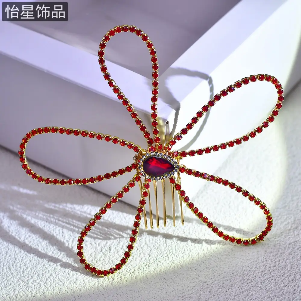 Yixing New Rhinestone Hairpin Mori Flower Comb — feature 15