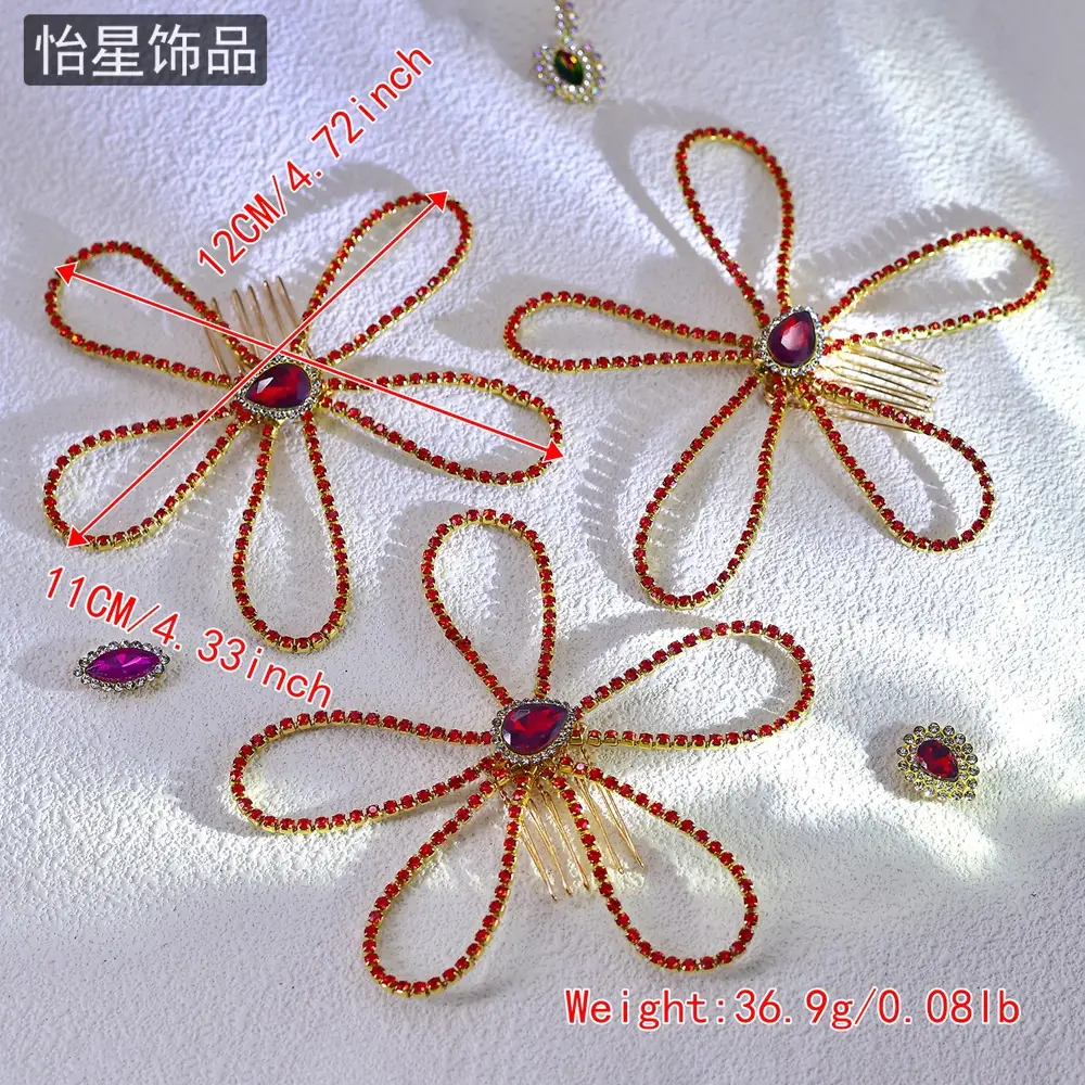 Yixing New Rhinestone Hairpin Mori Flower Comb — feature 5