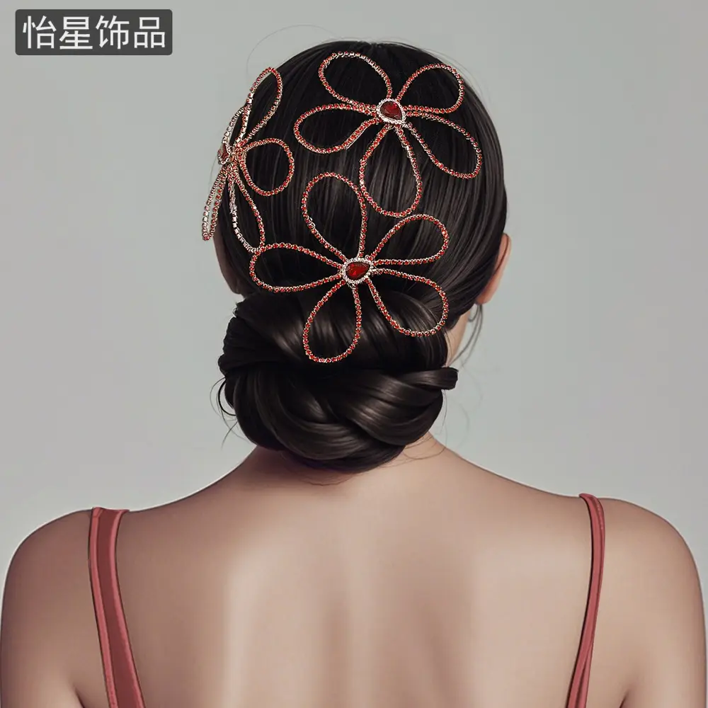 Yixing New Rhinestone Hairpin Mori Flower Comb — feature 6