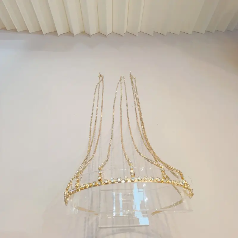 Gold Rhinestone Crossbody Head Chain for Women — feature 8