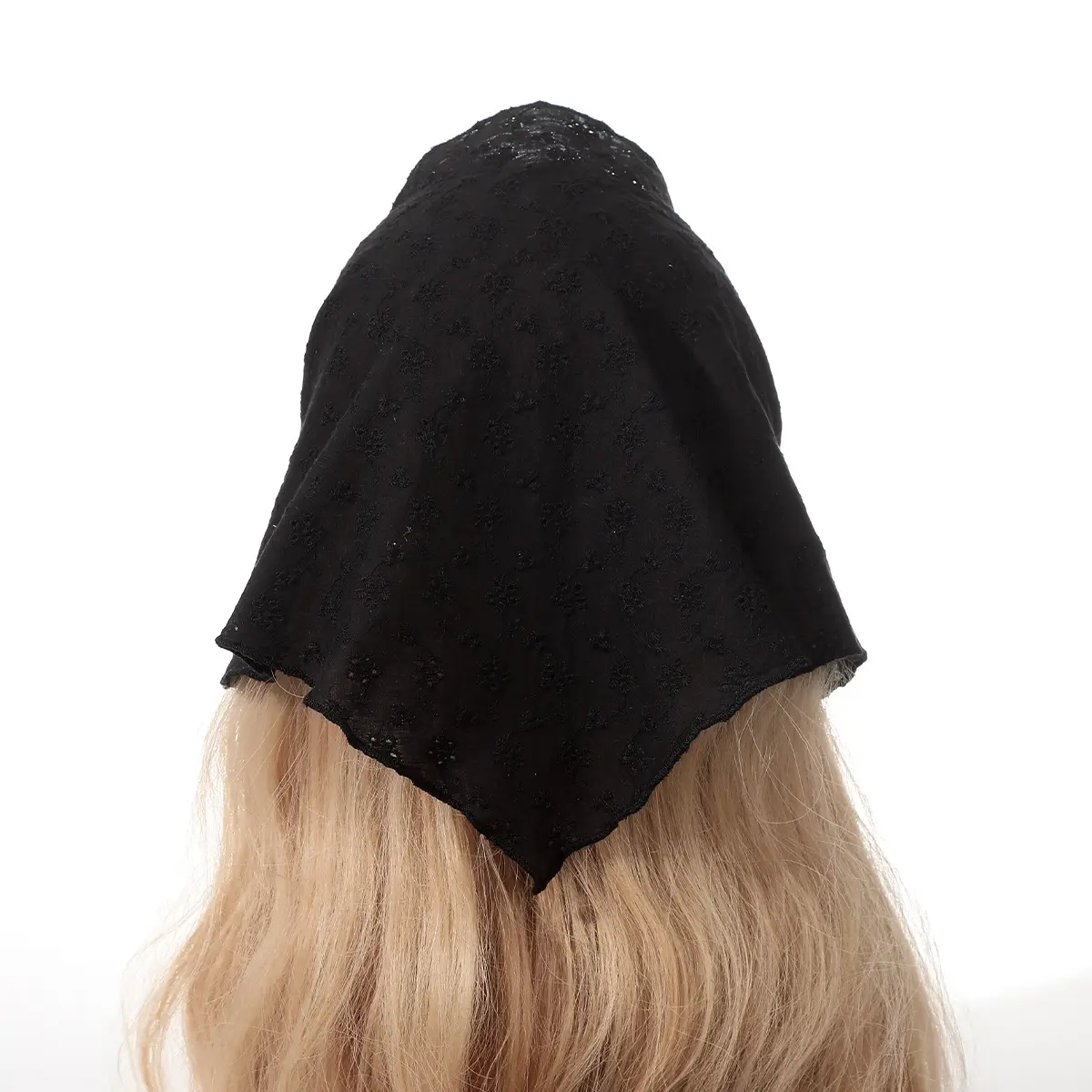 White Flower Lace Triangle Scarf for Girls - Image 8