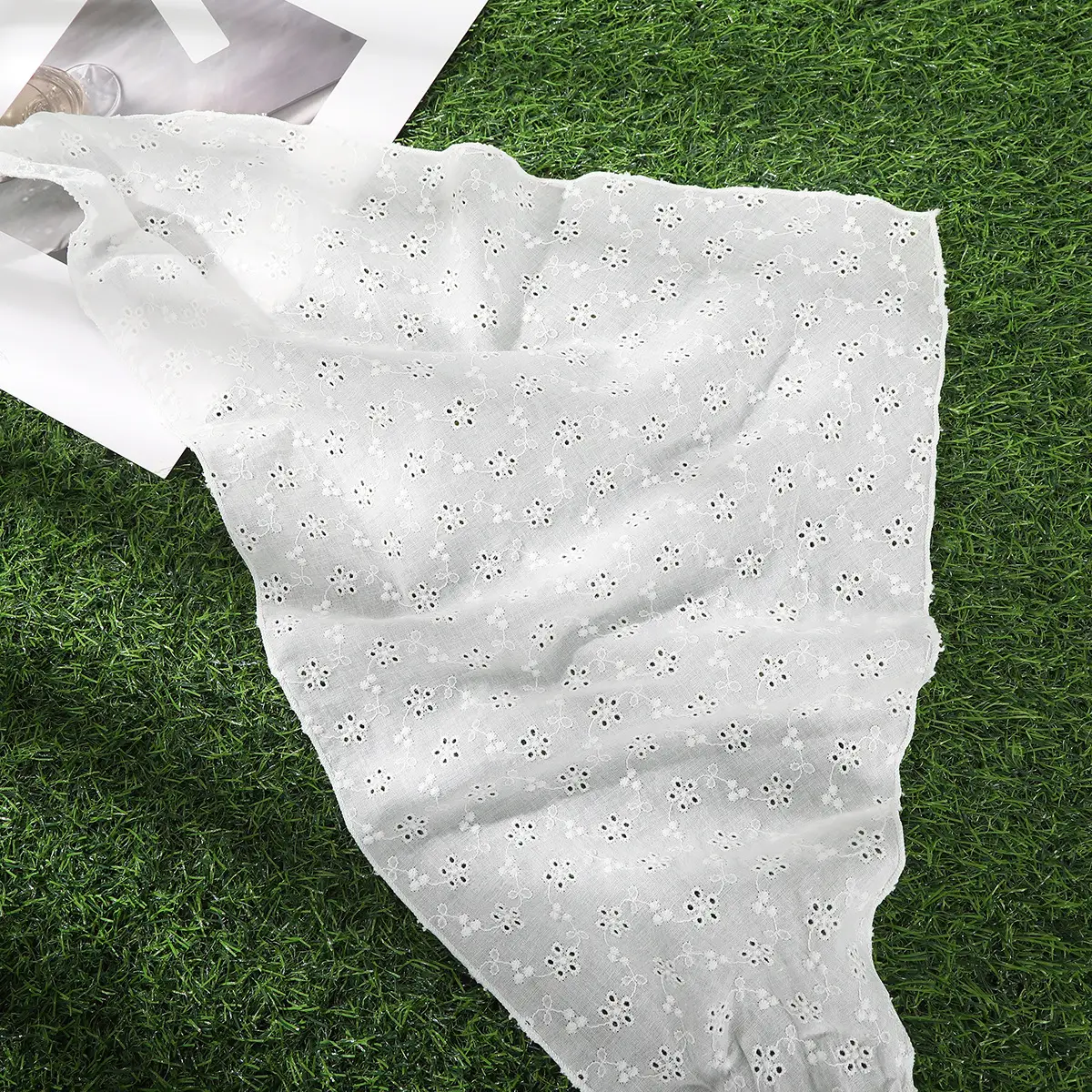 White Flower Lace Triangle Scarf for Girls - Image 10