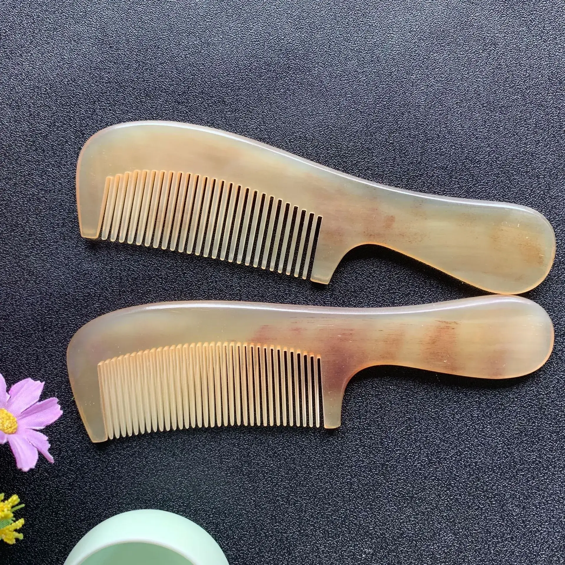 Natural Horn Comb for Hair Styling and Detangling - Image 7