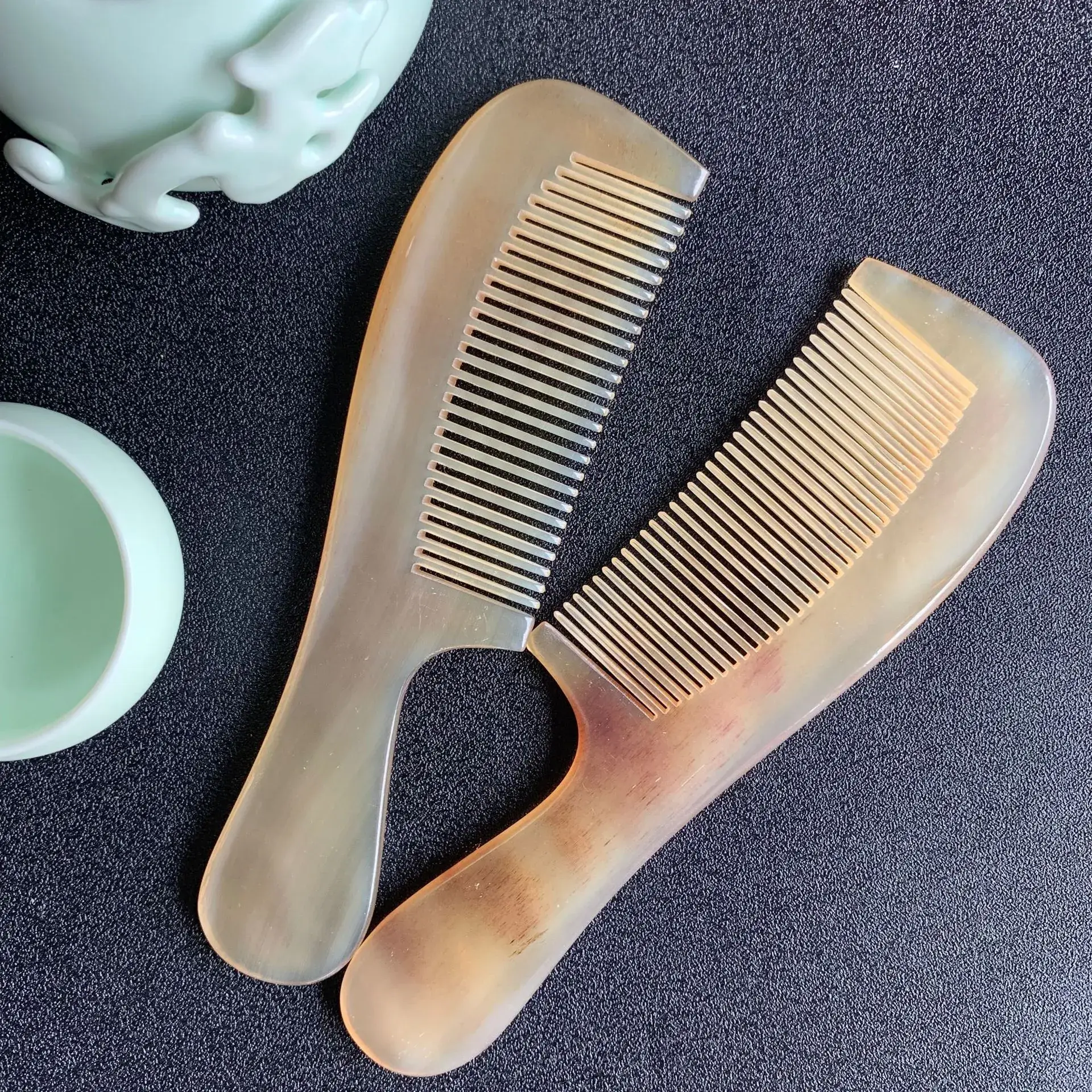 Natural Horn Comb for Hair Styling and Detangling - Image 8