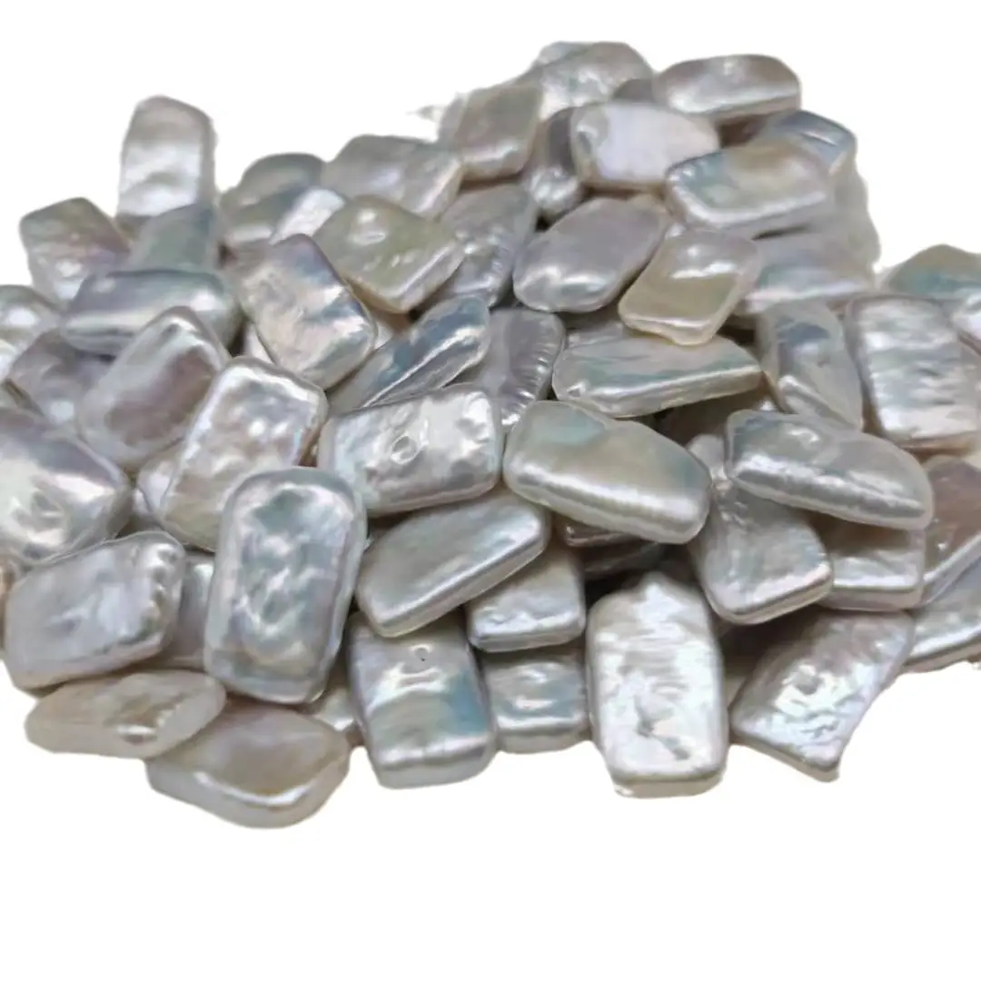 Freshwater Pearl Baroque Square Silver White Baroque Gloss - Image 5