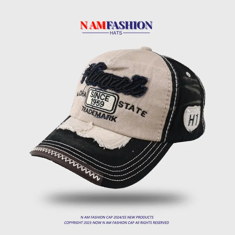 Men Korean Style Retro Washed Baseball Cap Pink Blue — feature 13