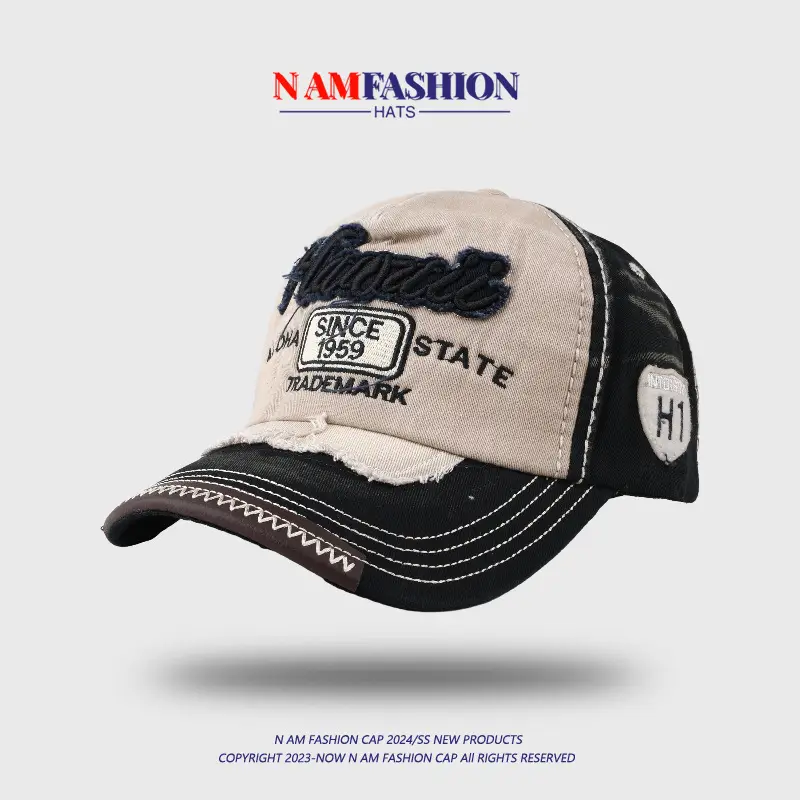 Men Korean Style Retro Washed Baseball Cap Pink Blue — feature 17