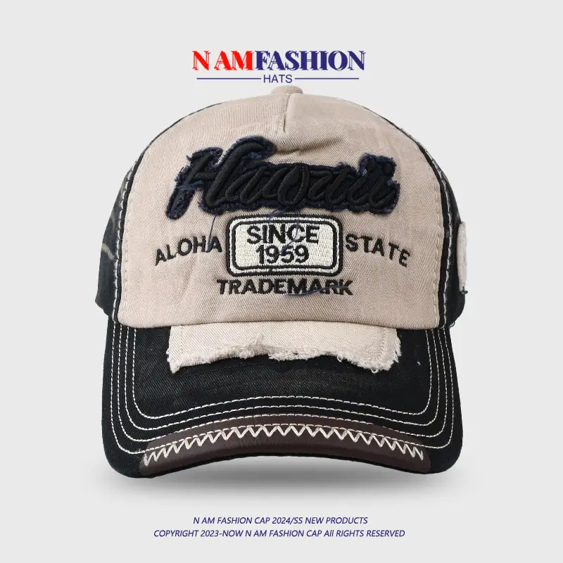Men Korean Style Retro Washed Baseball Cap Pink Blue — feature 7