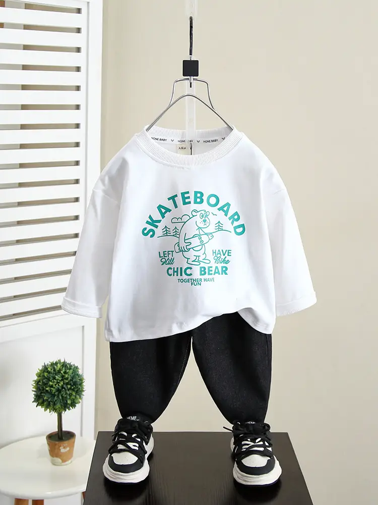 Boys Skateboard T-Shirt White 2026 Kids Wear - Image 3
