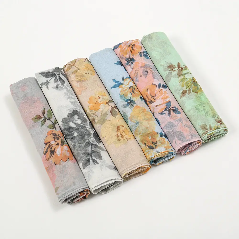 Silk Floral Scarf for Women Large Size Shawl - Image 9