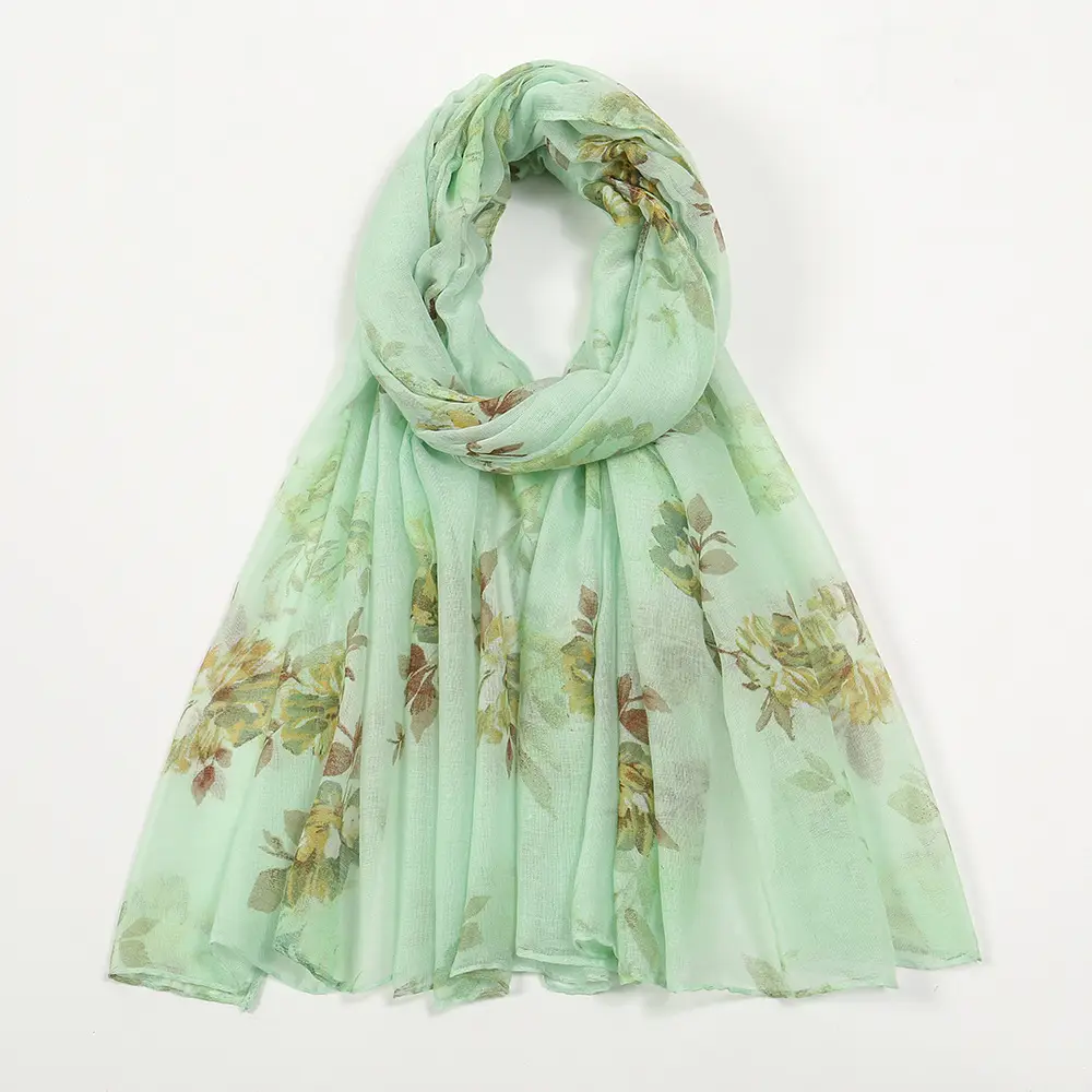 Silk Floral Scarf for Women Large Size Shawl - Image 3