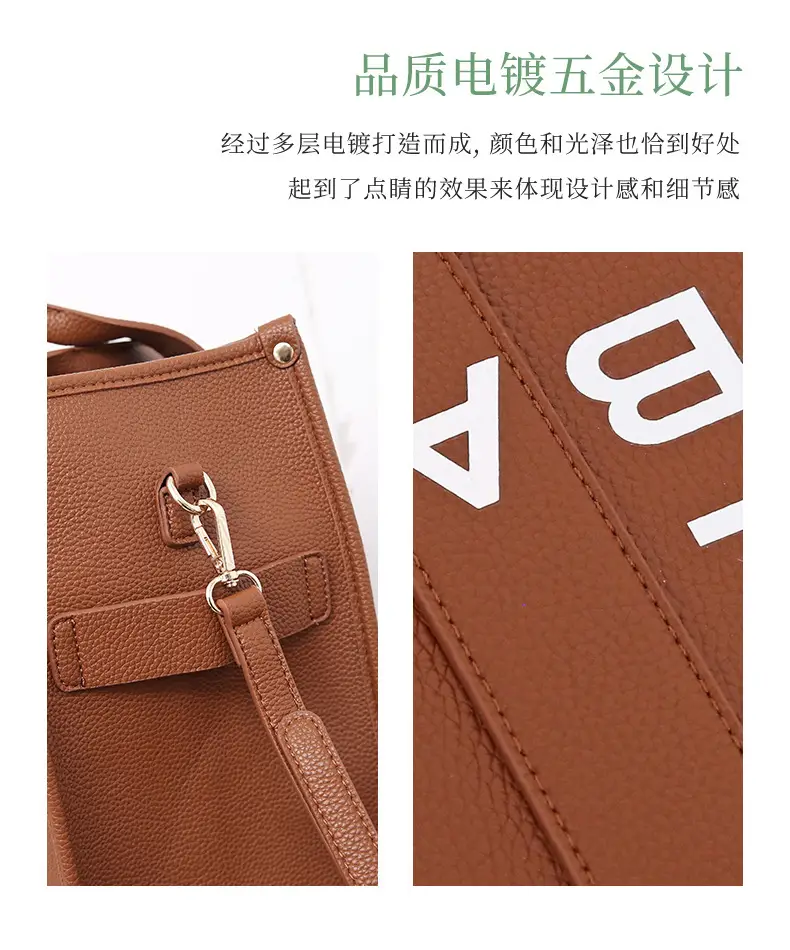 High-end Korean Letter Tote Bag Beige Lightweight Shoulder Bag — feature 11