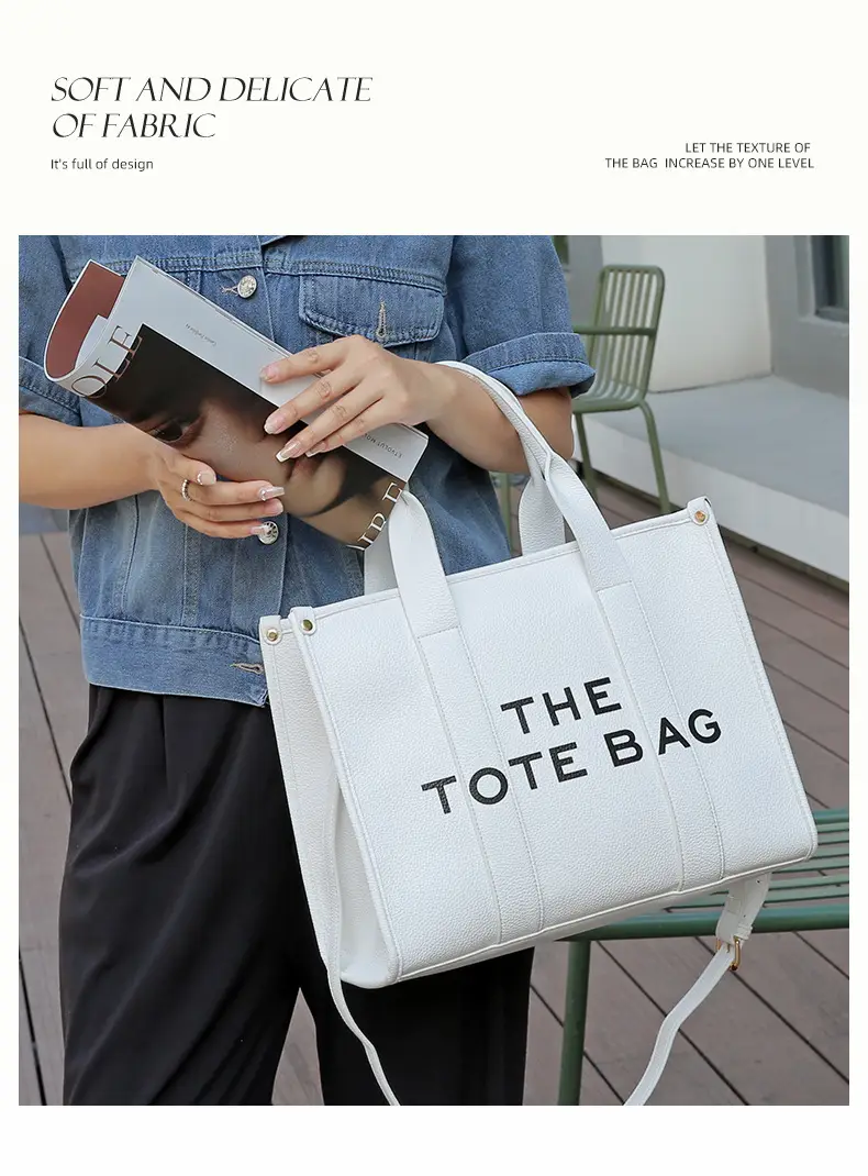High-end Korean Letter Tote Bag Beige Lightweight Shoulder Bag — feature 3