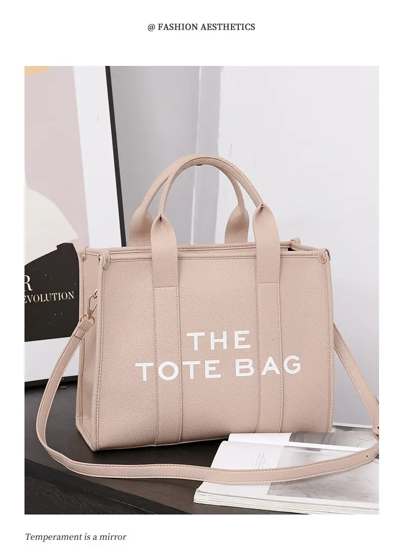 High-end Korean Letter Tote Bag Beige Lightweight Shoulder Bag — feature 4