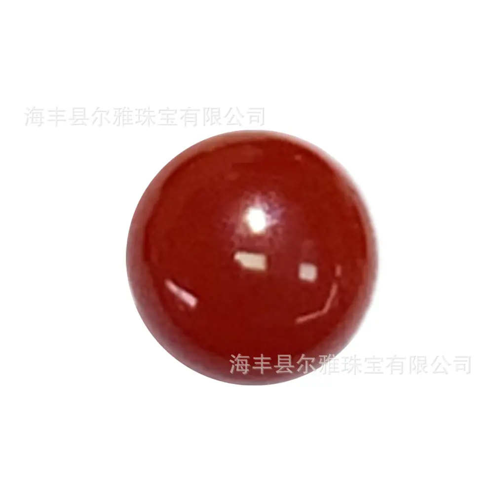 Natural South Red Round Beads Face Ring Earrings - Image 5