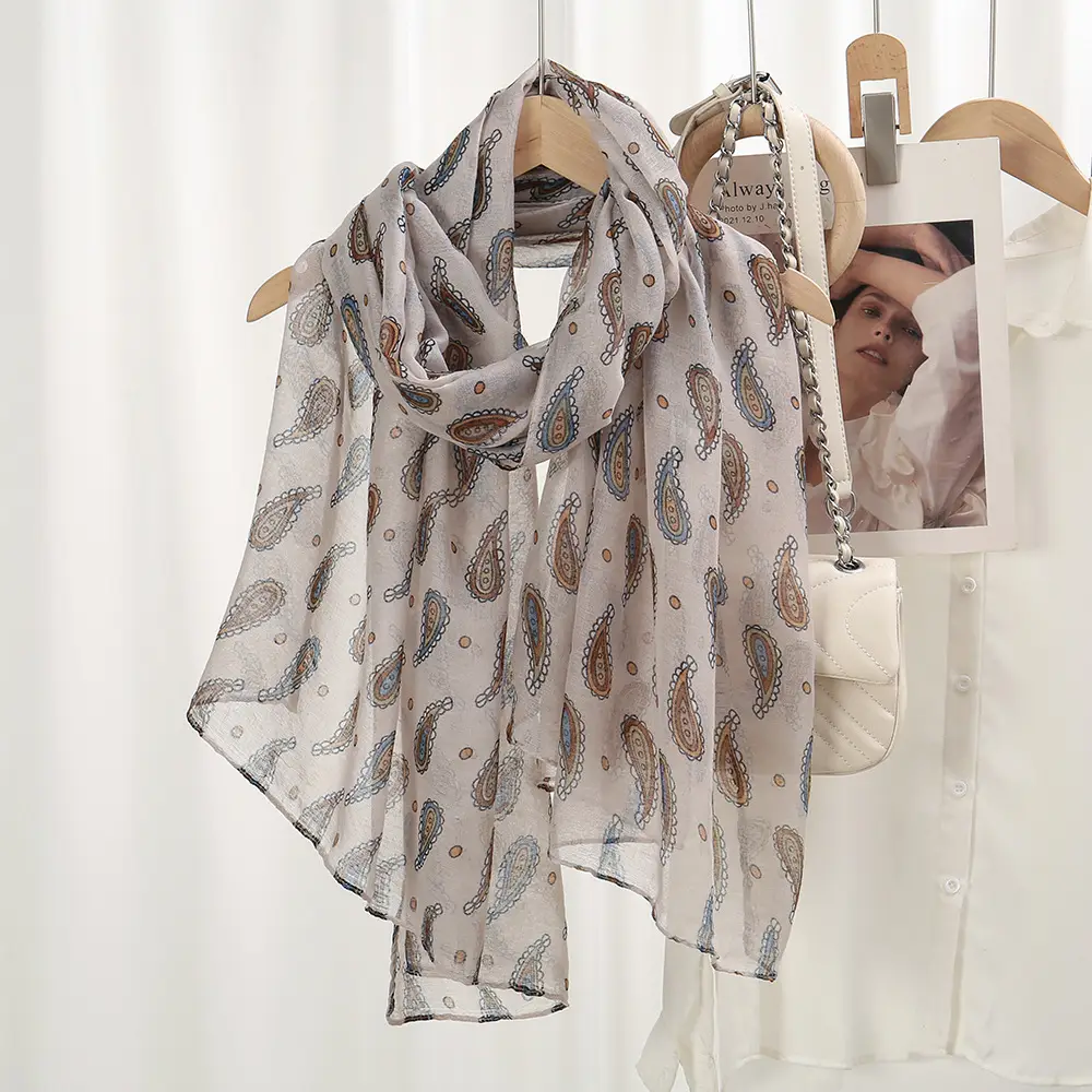 Silk Paisley Scarf Women Large Size Shawl - Image 7