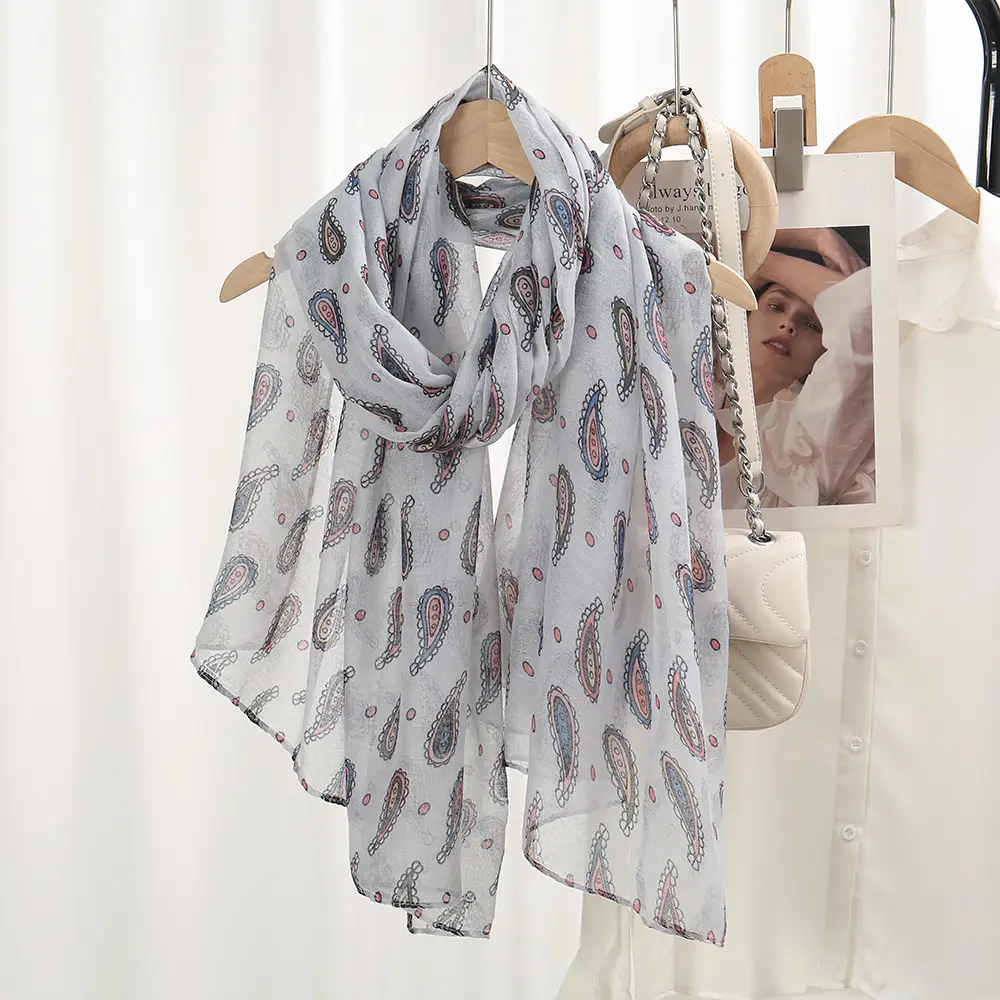 Silk Paisley Scarf Women Large Size Shawl — feature 14
