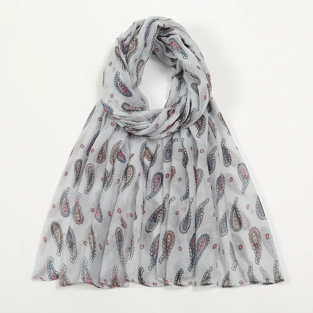 Silk Paisley Scarf Women Large Size Shawl - Image 6