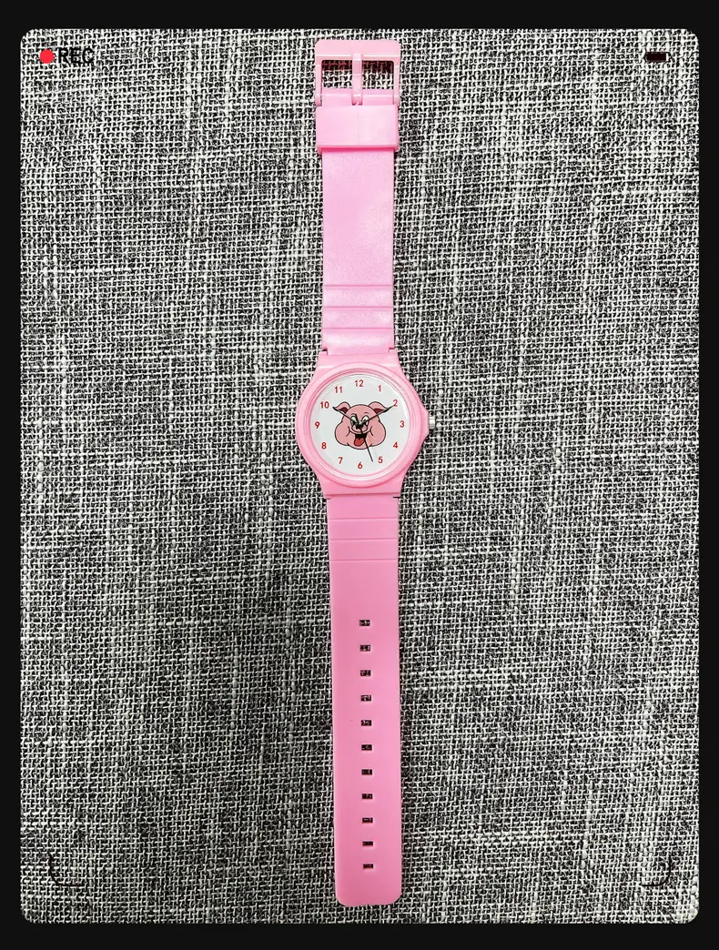 Pink Cartoon Watch for Kids with Pig Design — feature 2